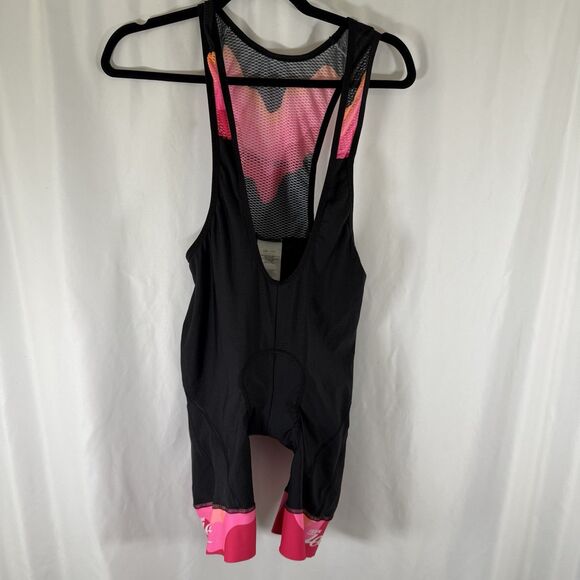 Team Zoot Cycling One Piece Women's Large Black Pink Padded Seat Tight - Picture 1 of 13